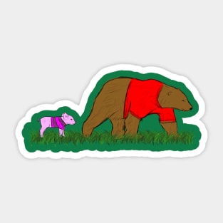 Bear and Piglette Sticker